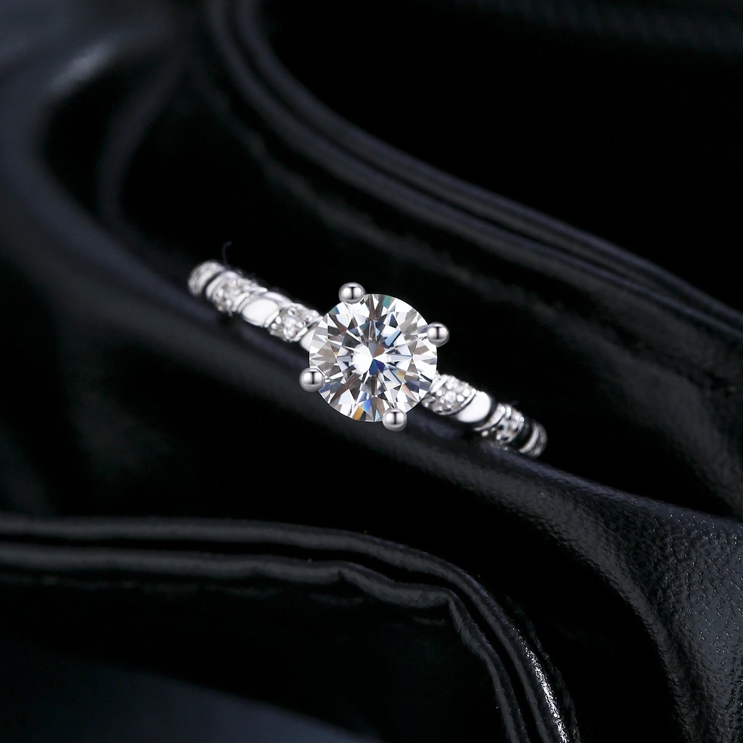 Anel Solitário Moissanite 1ct Prata 925