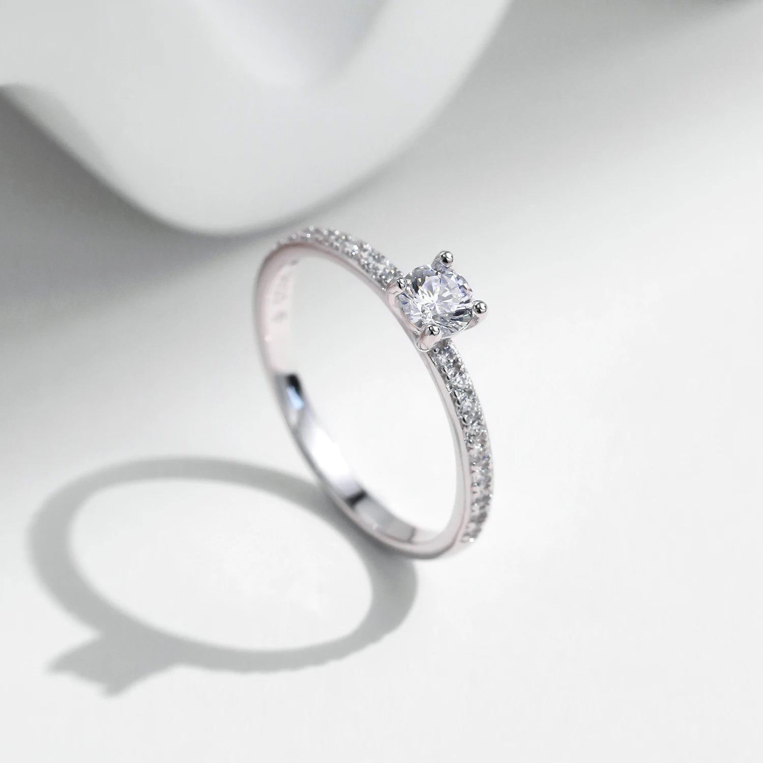 Anel Solitário Moissanite Prata 925