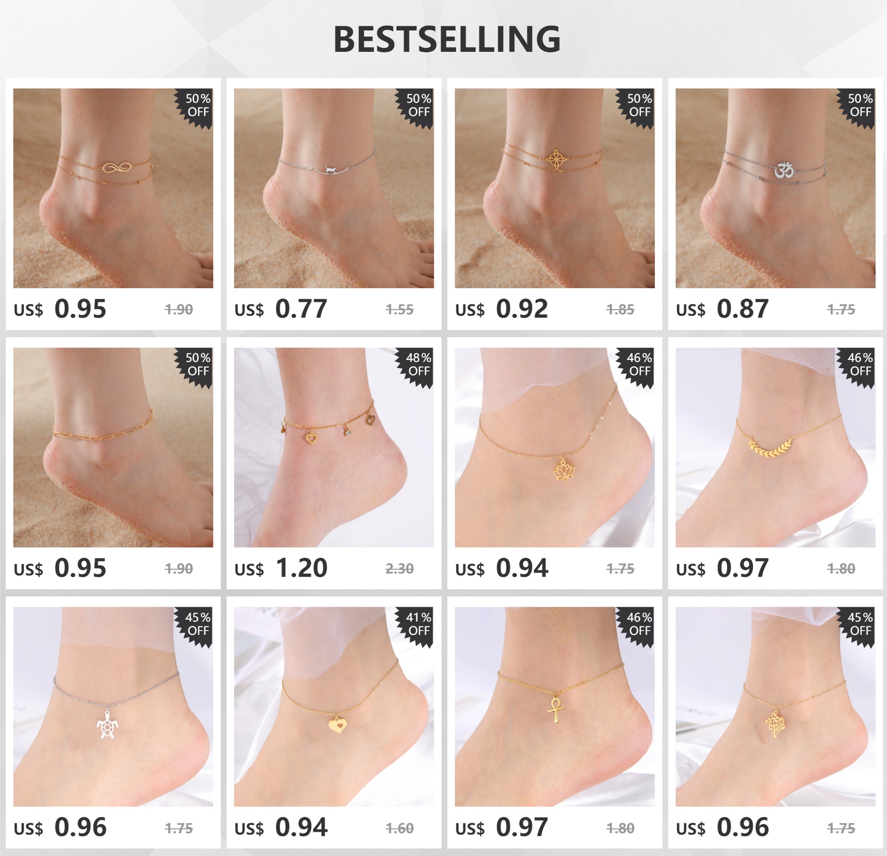 Skyrim tornozeleira de aço inoxidável para mulheres meninas coração asas de anjo pingente figaro corrente perna tornozelo pulseira acessórios de praia presente