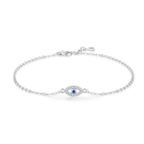 Pulseira Olho Azul Prata 925