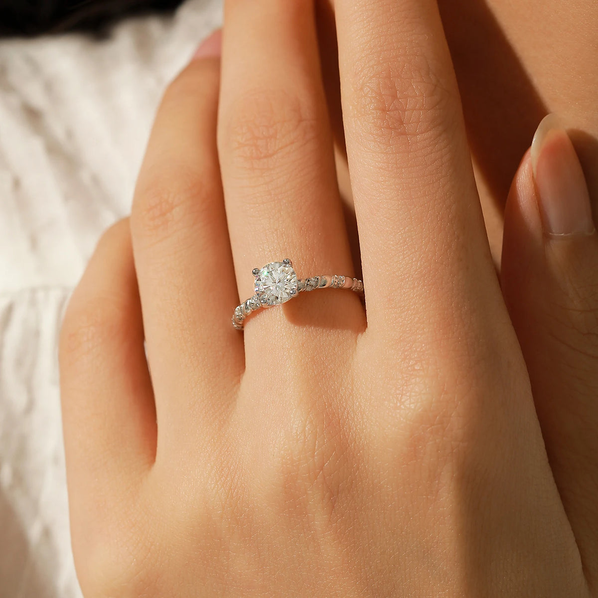 Anel Solitário Moissanite 1ct Prata 925