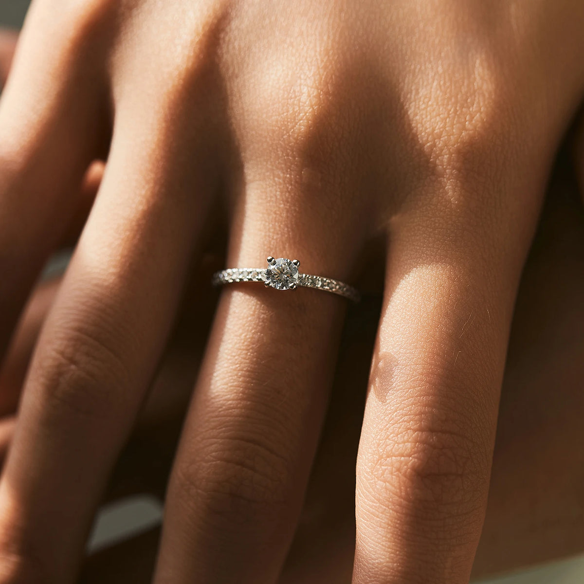 Anel Solitário Moissanite Prata 925
