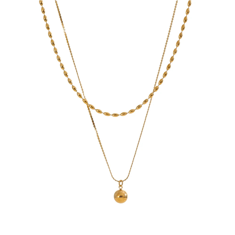 Colar Duplo Camadas Ouro 18k