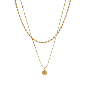 Colar Duplo Camadas Ouro 18k