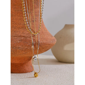 Colar Duplo Camadas Ouro 18k