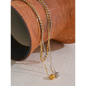Colar Duplo Camadas Ouro 18k