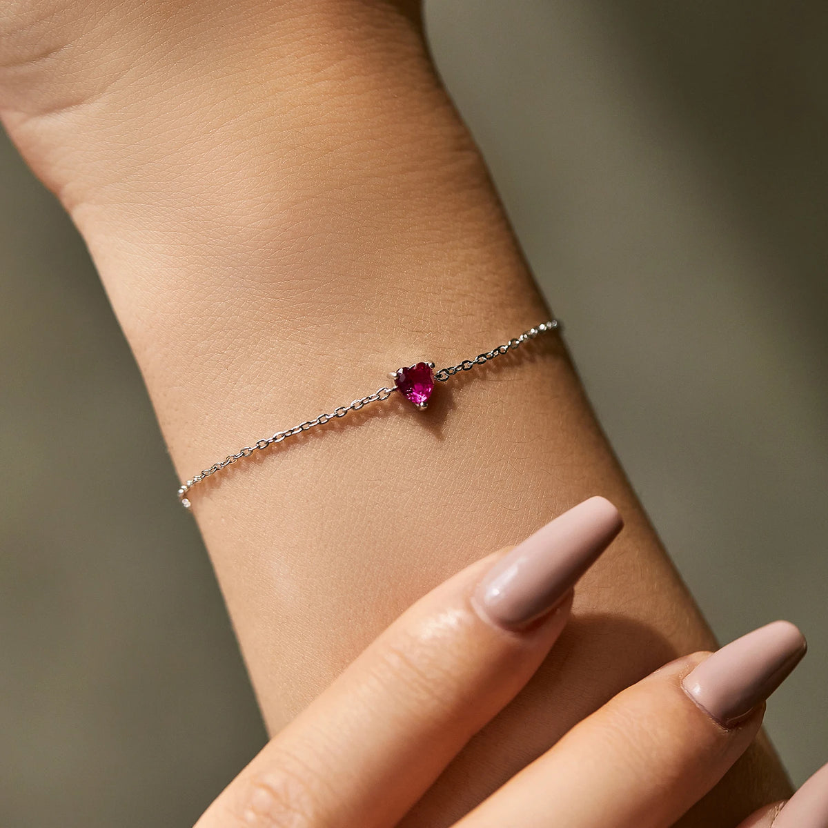 Modian 925 prata esterlina romântico rosa vermelho zircônia coração pulseira elegante simples link corrente para mulheres jóias finas presentes