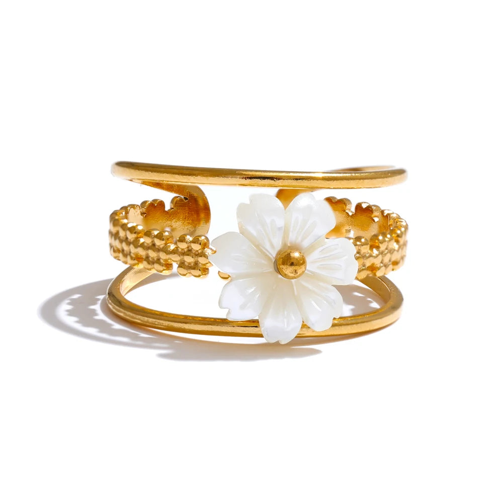Anel Flor Ouro 18k